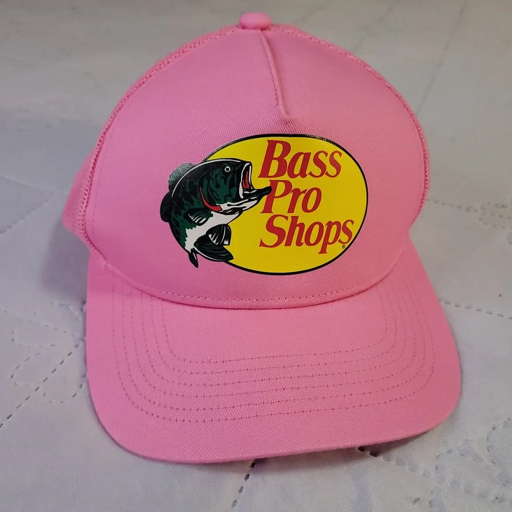 Bass Pro Shops Pink Mesh Trucker Hat Snapback Fishing Cap One Size OSFM